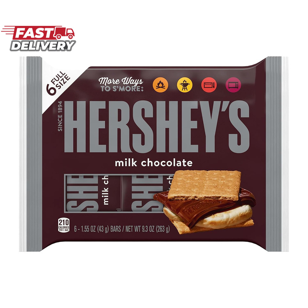 HERSHEY'S Milk Chocolate Candy Bars, 1.55 Oz (6 Count)