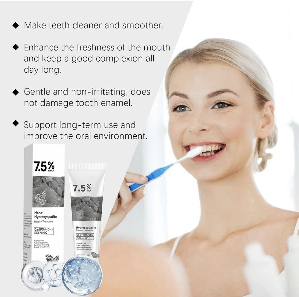 X2 7.5% Hap Nano-Hydroxyapatite Repair Toothpaste Deep Clean Sensitive Teeth S4