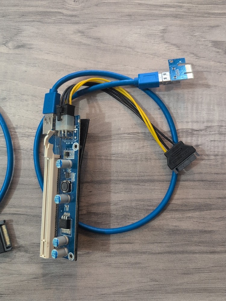 PCI-E 1x to 16x Powered USB 3.0 Crypto Mining GPU Riser Extender Adapter 6 Piece