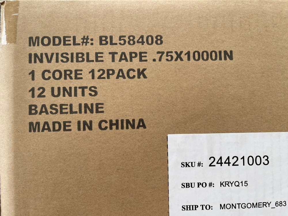 STAPLES BASELINE INVISIBLE TAPE BL58408 CASE