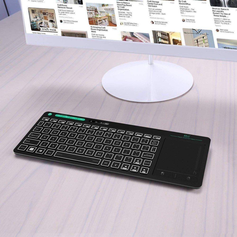 K18 plus Wireless 3-LED Color Backlit Multimedia Keyboard with Multi-Touch Big S