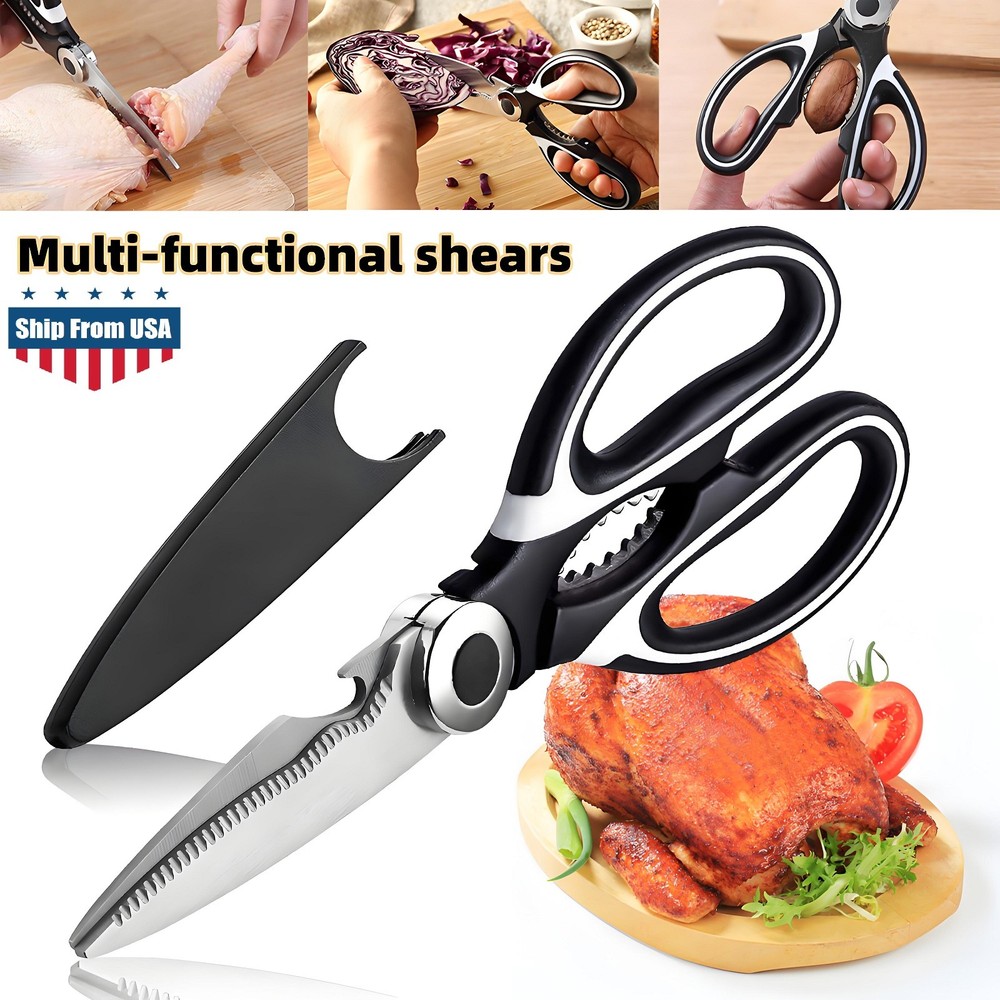 2× Kitchen Scissors Heavy Duty Premium Sharp Kitchen Shears for Food, Fish, Bone
