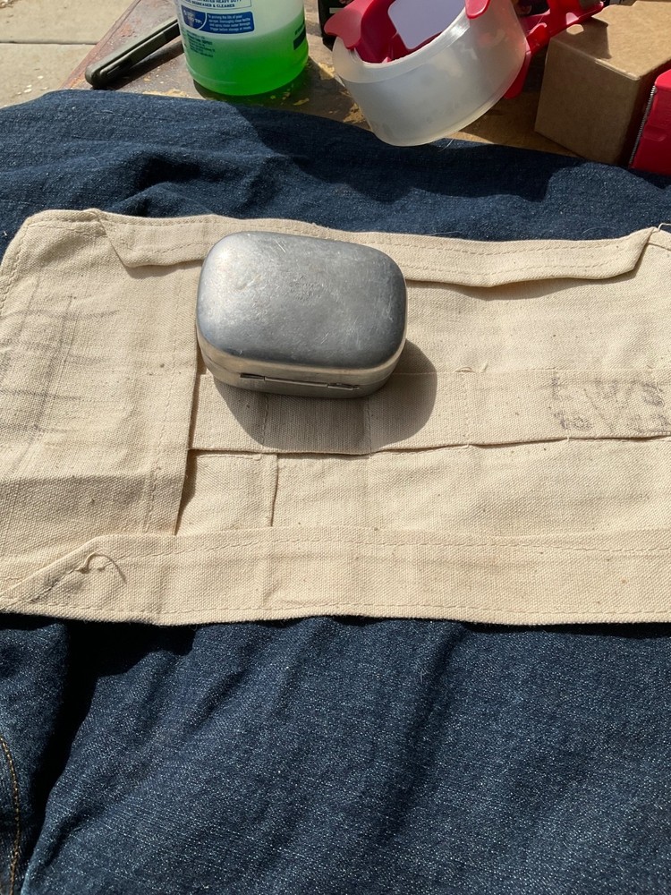 WWII UK toiletry roll and soap container