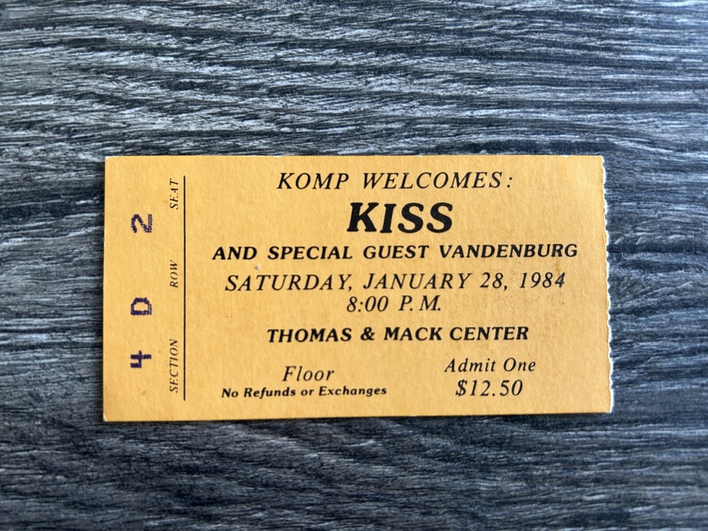KISS TICKET STUB Las Vegas Nevada Jan 1984 Lick It Up Concert Tour Vintage Kiss