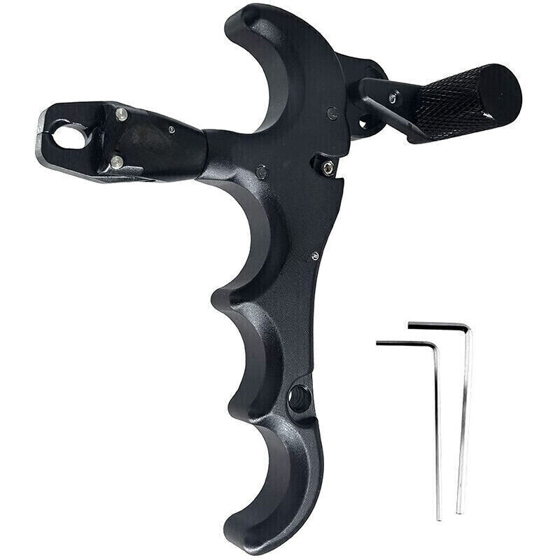 Archery 4-Finger Compound Bow Release Adjustable Can Rotate 360° Thumb Release