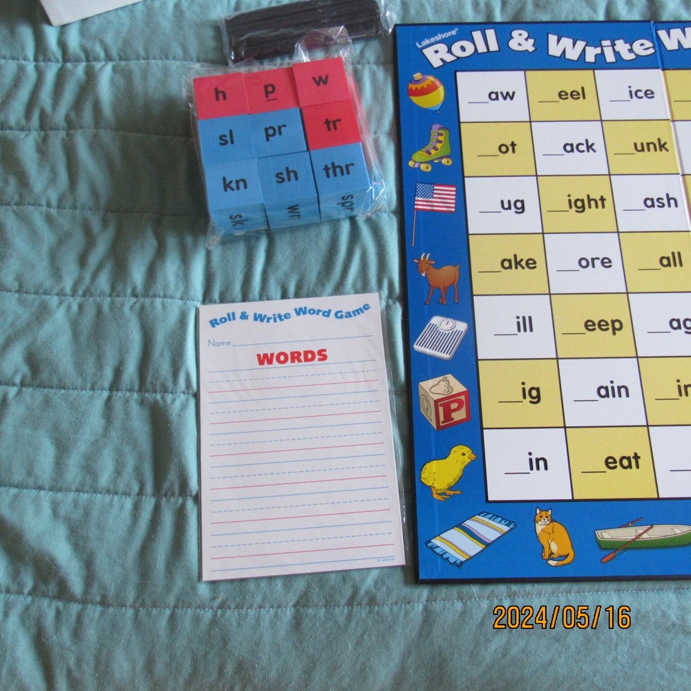Lot 2-Lakeshore Learning-Roll & Write Word Game-Dice-Sentence Cubes-Writing-2000