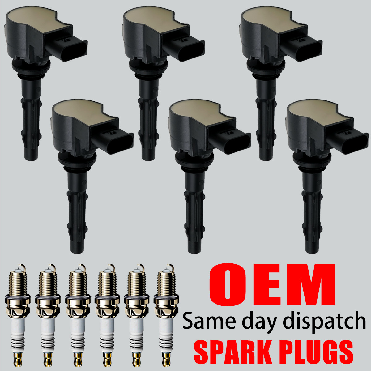 6X OEM Ignition Coil & 6X Iridium Spark plugs For Mercedes-Benz C300 E350 UF535