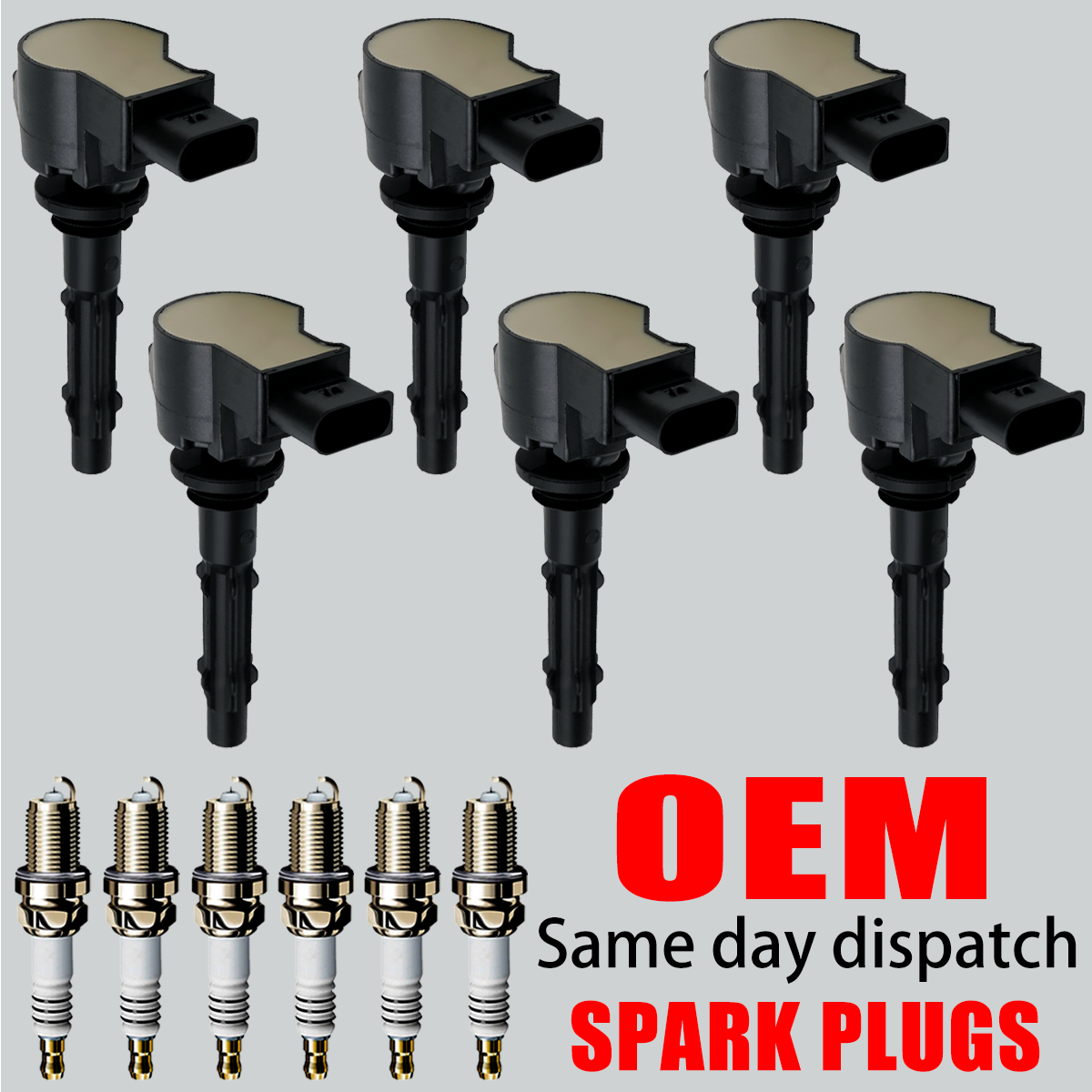 6X OEM Ignition Coil & 6X Iridium Spark plugs For Mercedes-Benz C300 E350 UF535