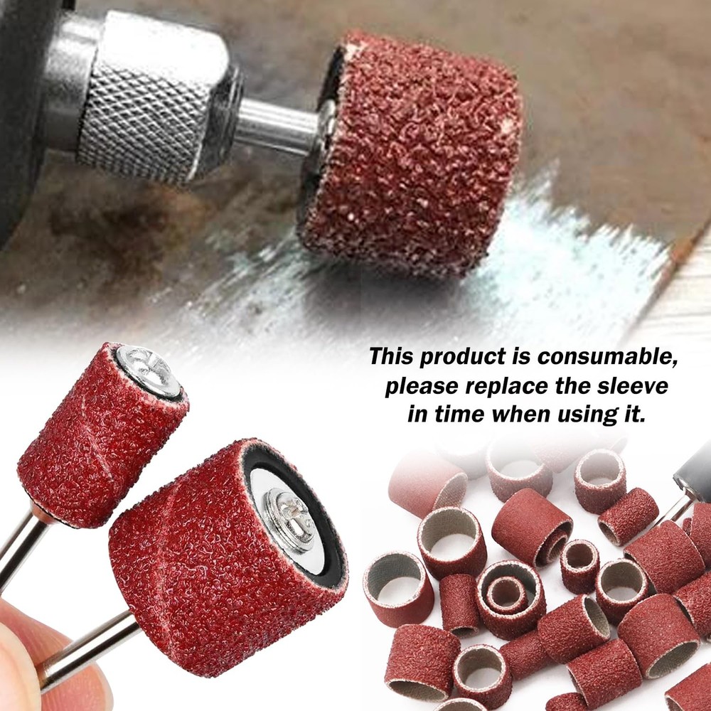 Sunxeke Sanding Drum Set for Dremel Rotary Drum+Sanding Bits