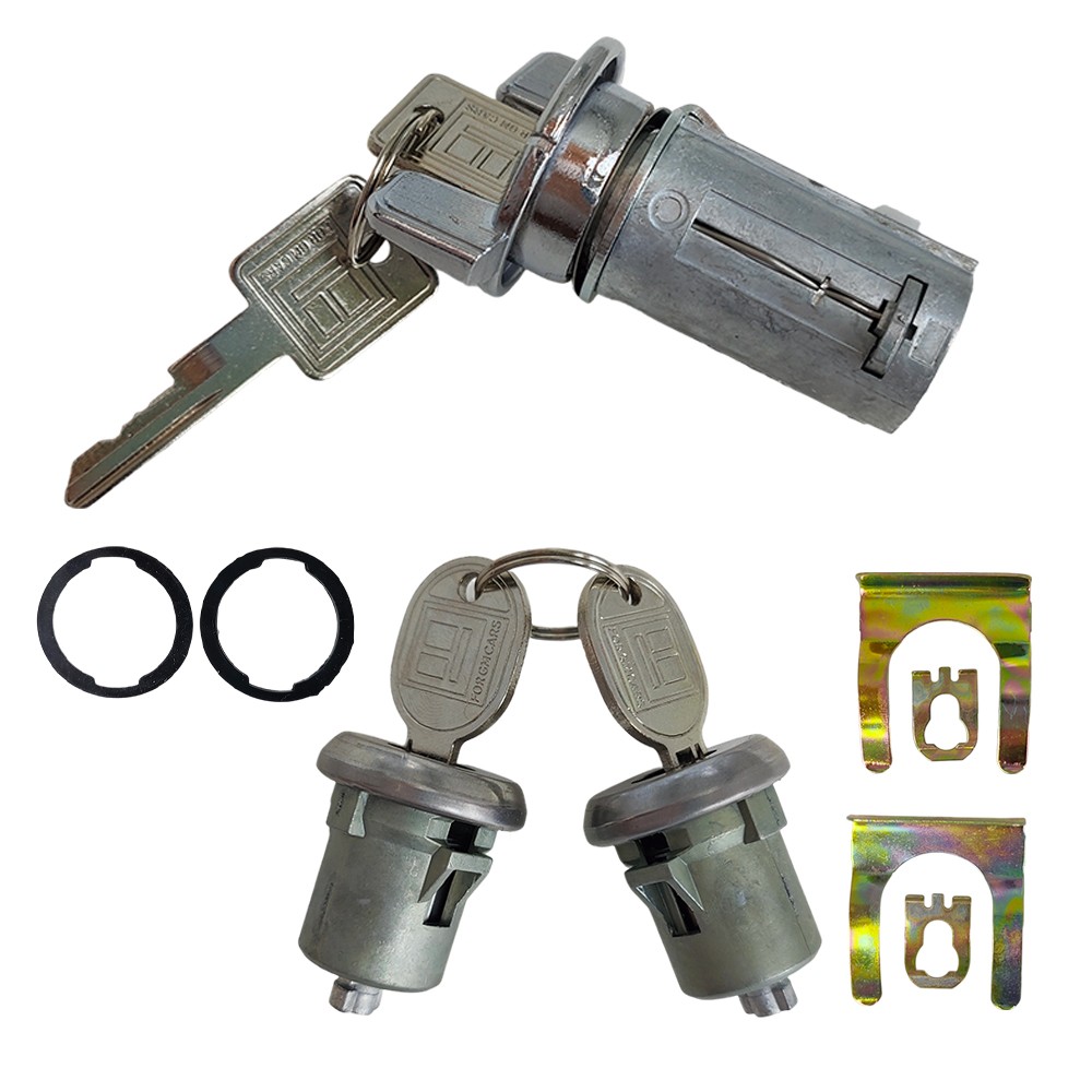 Chrome Ignition Key Switch Cylinder & Door Lock Pair Set W/ Keys For GM 701398