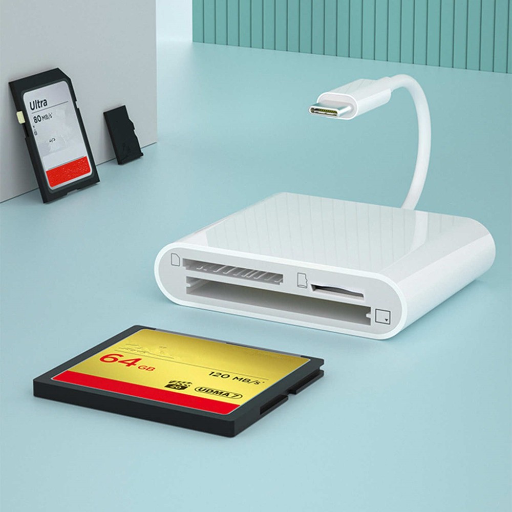USB C to CF SD TF Card Adapter Reader for Smartphone Tablet Laptop Computer