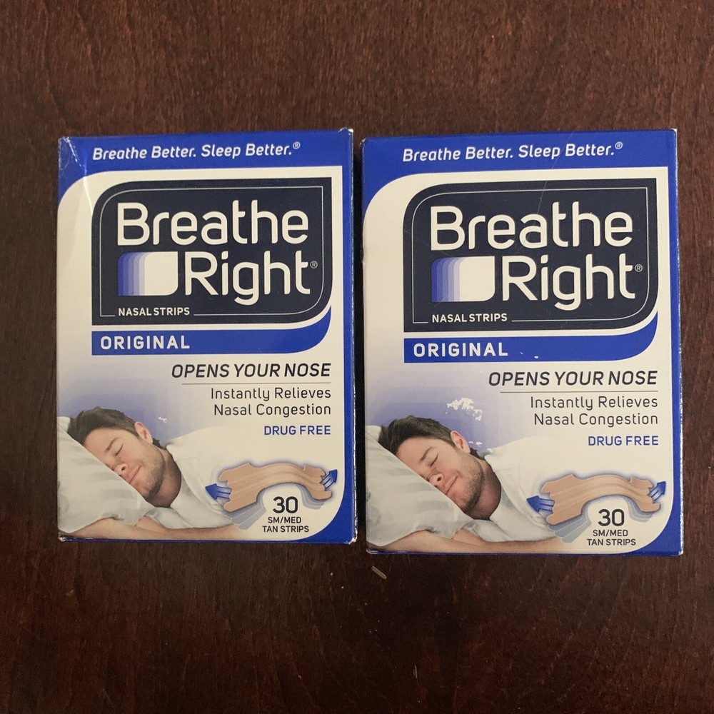 Breathe Right Original S/M Sizes 2 Boxes (60 Strips) Exp 2026 A4