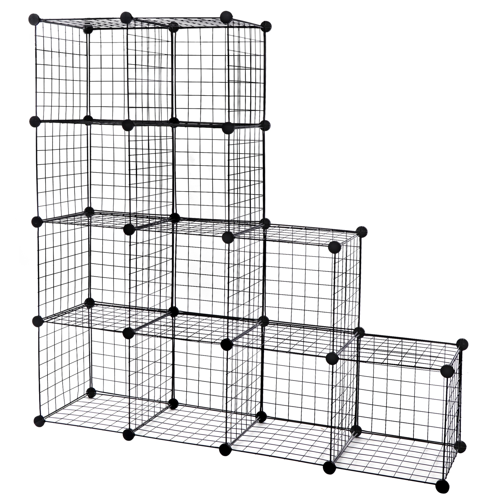 Wire Cube Storage Organizer Shelving 12-Cube Wire Shelves Rack Modular Bookshelf