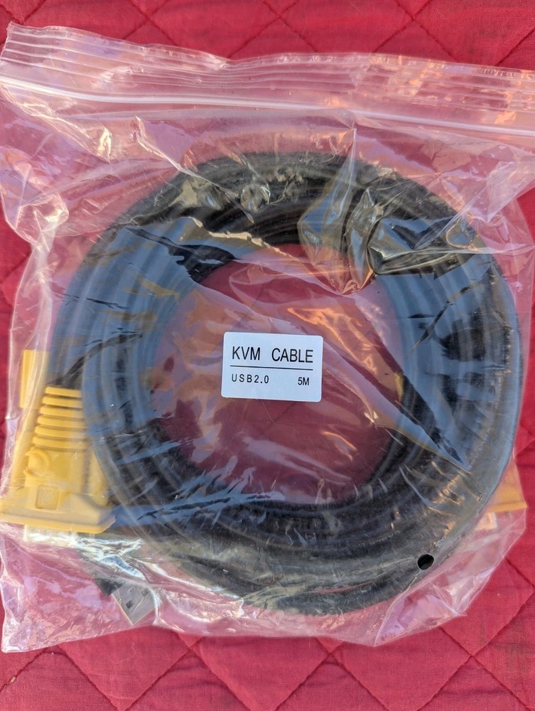 KVM Switch Cable USB VGA Combo Wire PC Laptop Video Printer Scanner Cord 5m