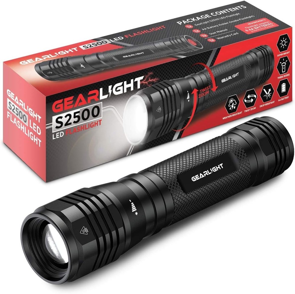 GearLight S2500 LED Flashlight - Extremely Bright, Powerful Tactical Flashlights