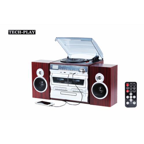 TECHPLAY ODCK110 RECORD PLAYER STEREO & KARAOKE SYSTEM BLUETOOTH CD CASSETTE NEW