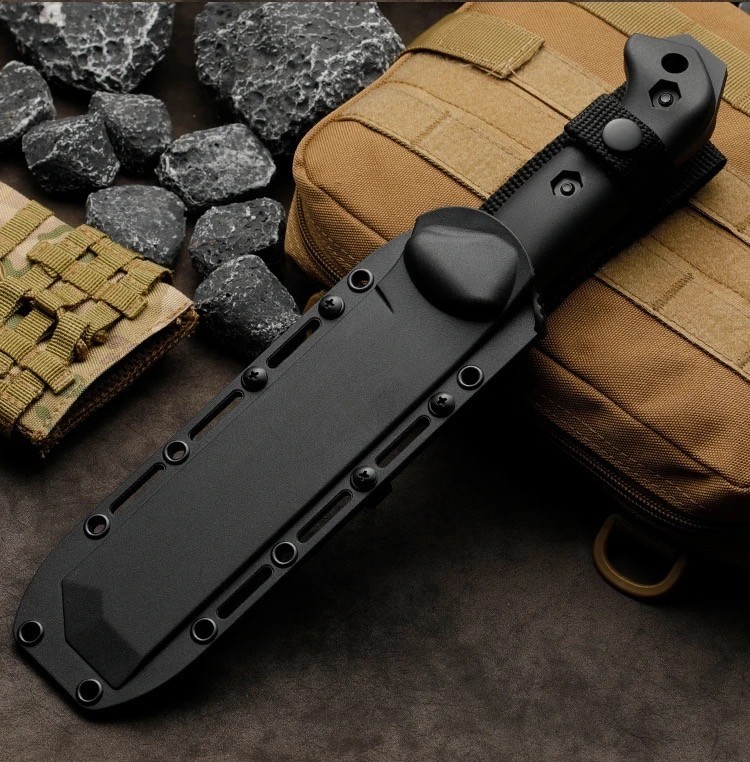 Ultimate Survival Chopper Knife Chisel Blade Edge Grind Batoning Baton Bugout