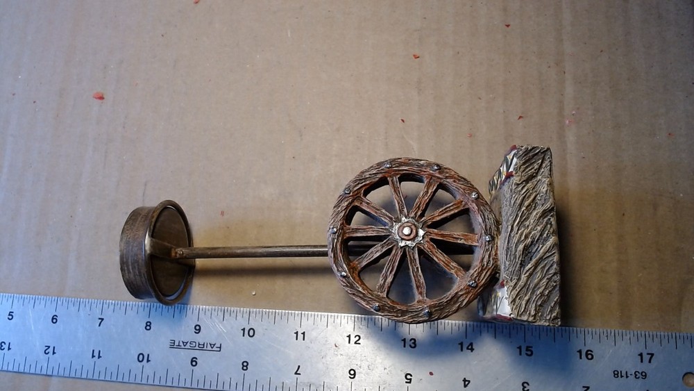 Wagon Wheel Candle Holder with Base Ceramic 7" Tall