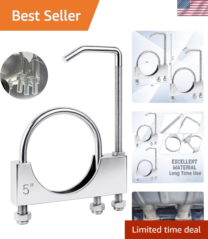 5 Inch Exhaust Hanger with Durable Clamp - 2 Pcs Universal Solution for Vehicles