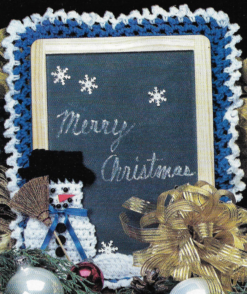 Snowman Chalkboard crochet PATTERN INSTRUCTIONS