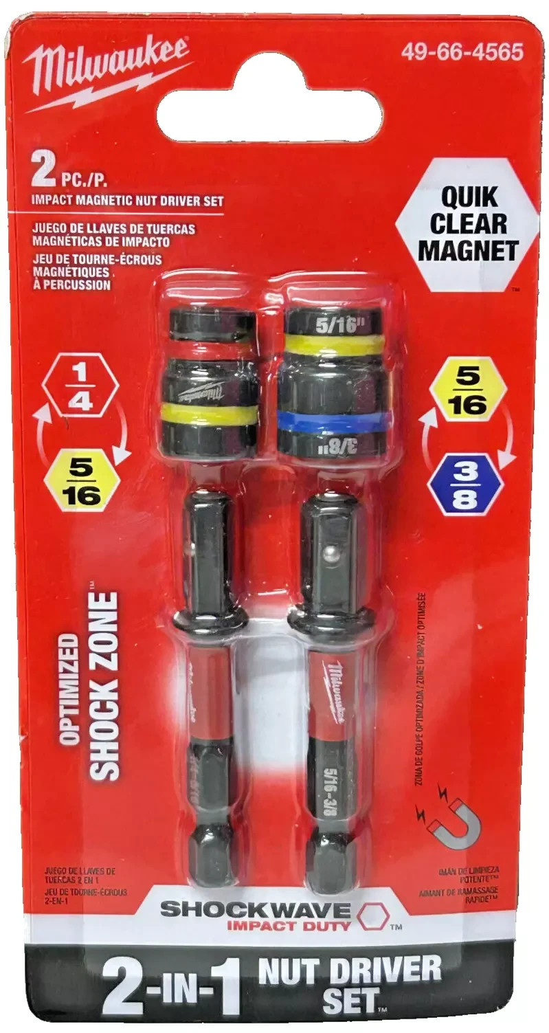 Milwaukee 49-66-4565 Shockwave Impact Duty Quik-Clear 2 In 1 Magnetic Nut Driver