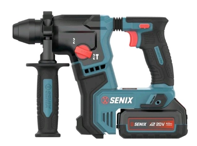 SENIX X2 20V 5/8" Rotary Hammer Drill 4.o Ah Battery, Charger, Tool Bag PDRX2-M2