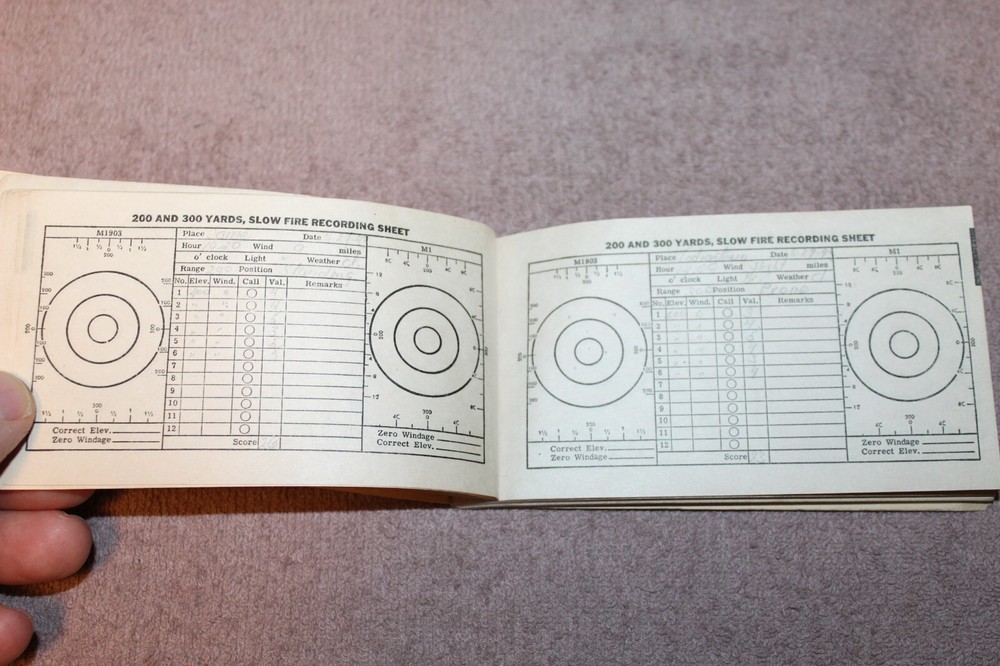 Original WW2 U.S. Army GI's Combination Score Book for Rifles, 1942 dated