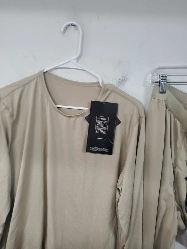 level 1 Silk Thermal Top Large Regular Bottom Set tan under new tags