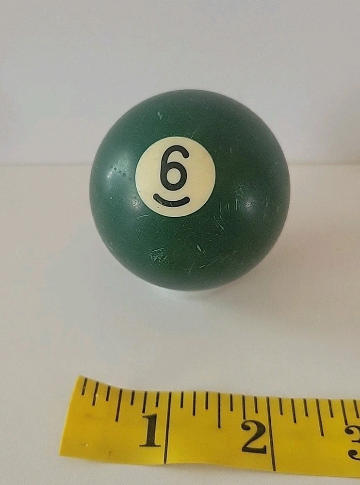 Vintage No. 6 Solid Green Pool Ball Billiard 2" Replacement (T)