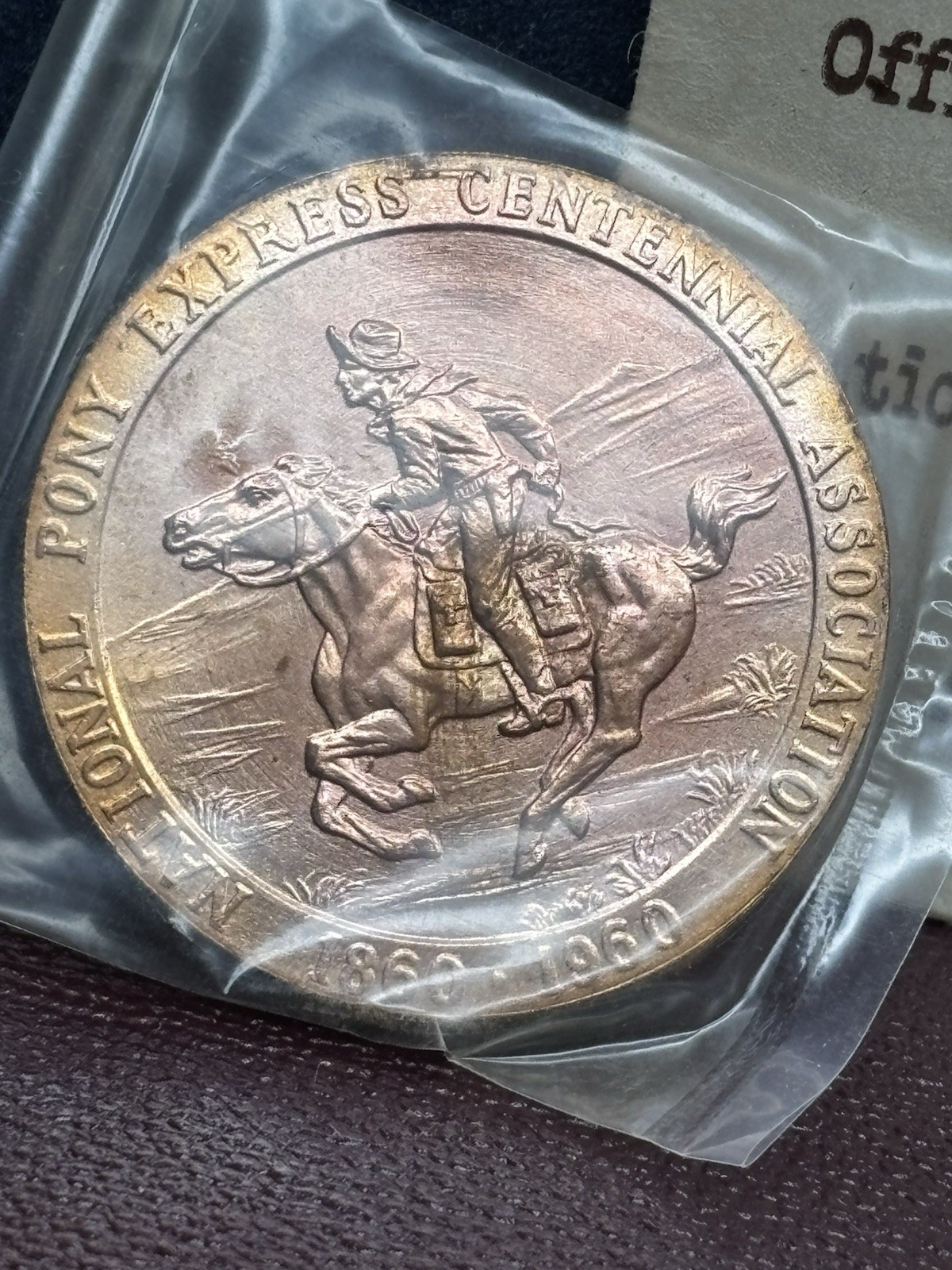 1960 So-Called Dollar - Pony Express Centennial Medal HK-583 RD Rich Toning