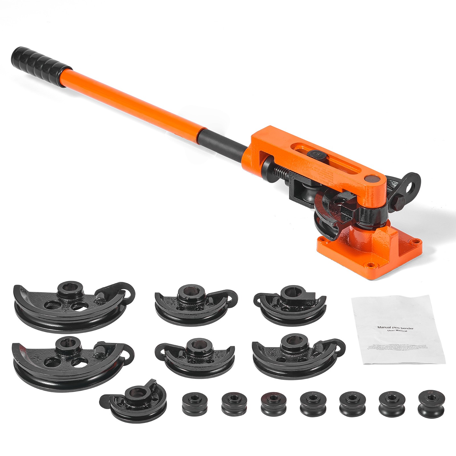 Uimoso Pipe Tube Bender 3/8" to 1" OD Manual Pipe Tube Bender w/ 7 Bending Dies