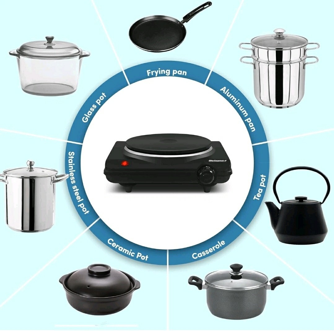 Estufa Cocina Hornilla Electrica Portatil Para Casa Apartamento Campamento 1000W