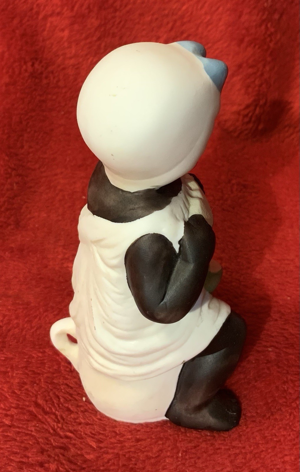 Vintage African American Folk Art Figurine Boy eating a melon