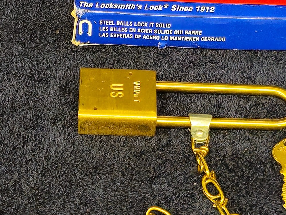 American Pad Lock Padlock Brass 3" US