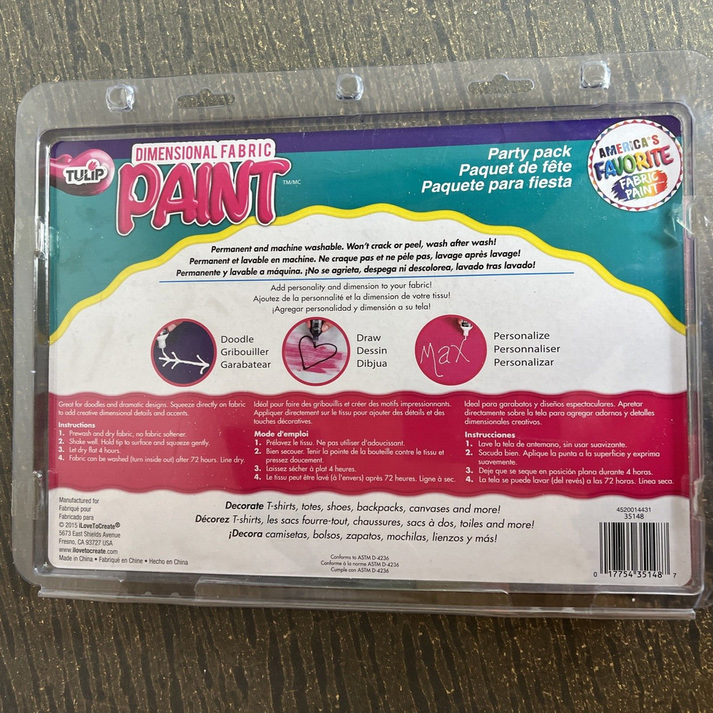 Tulip Dimensional Fabric Paint Set .75oz 20/Pkg-Rainbow & Neon
