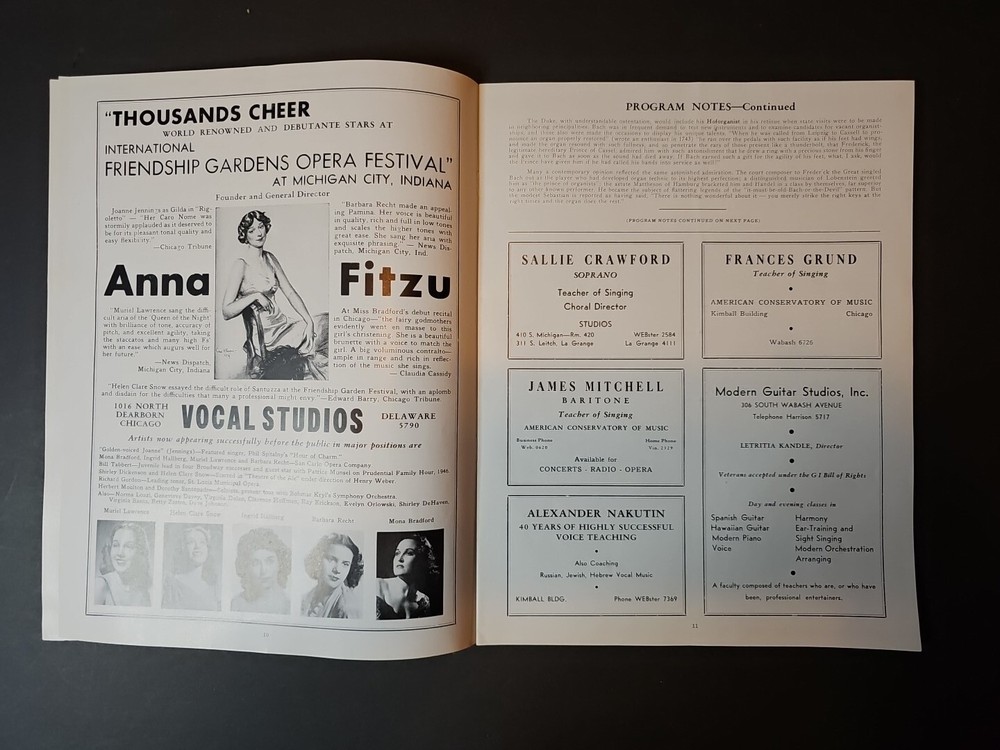 The Philadelphia Orchestra 48th Season 1947-48 Eugene Ormandy Playbill Program