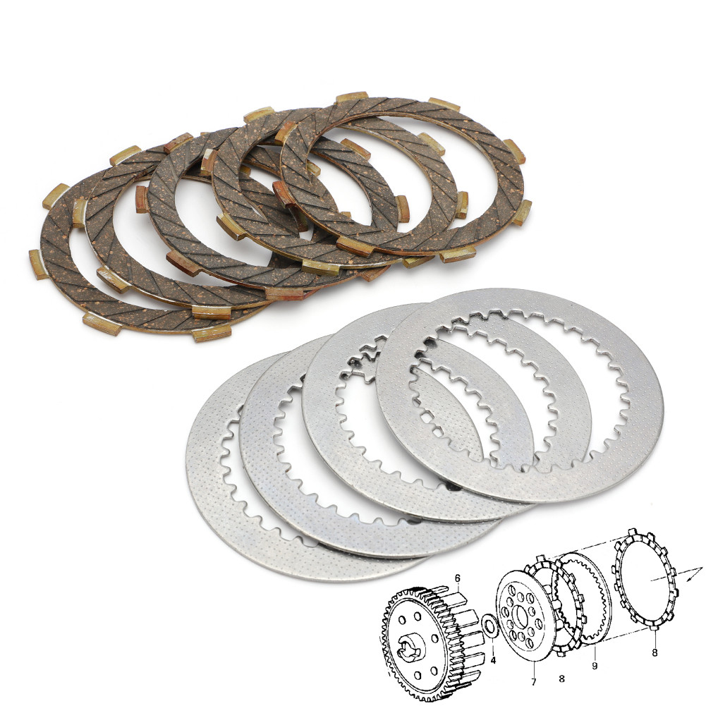 For Kawasaki KM100A KH100 KE100 KD80 Steel Plates Clutch Friction Set 1976-2001