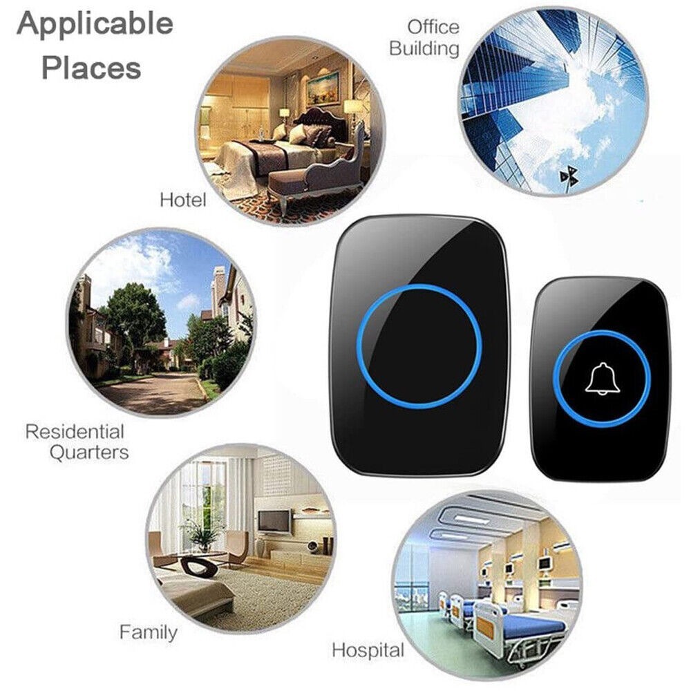 1000FT Wireless Doorbell Waterproof 2 Plugin Receiver Adjustable Volume 36 Chime