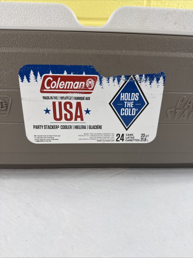 Coleman Party Stacker 24 Can Cooler Stackable Ice Chest Model 6225 Gray USA
