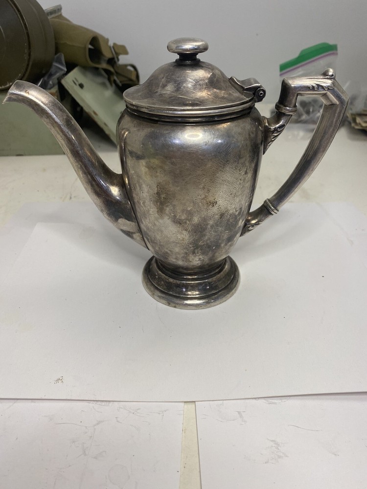 ANTIQUE BLACKSTONE SILVER CO SILVER SOLDERED TEA POTS 1934