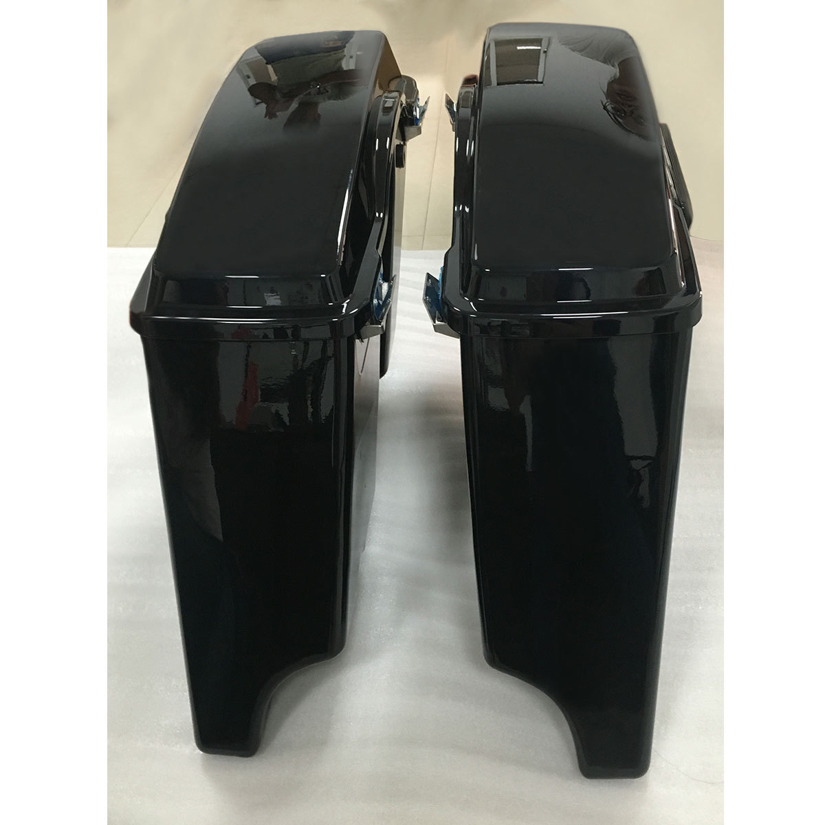 Vivid Black 5" Stretched Extended Hard Saddlebags Fits For 93-13 Harley Touring