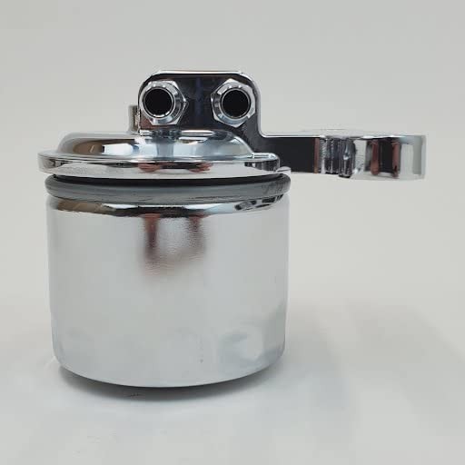 Chrome Universal Remote Oil Filter Relocation Kit with Custom Mount & Filter