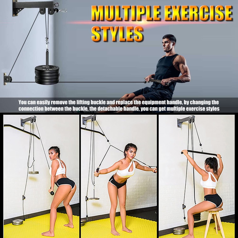 Wall Mount Pulley System for Gym - Lat Pull Down & Low Row Cable Machine