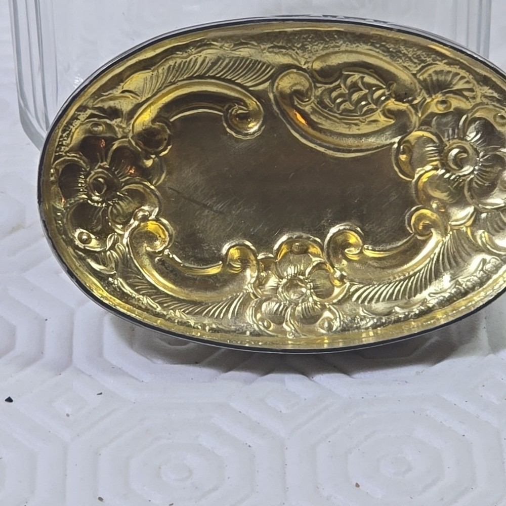 Antique Victorian Silver Art Deco Style Lid Dressing Table Jar Container 1900