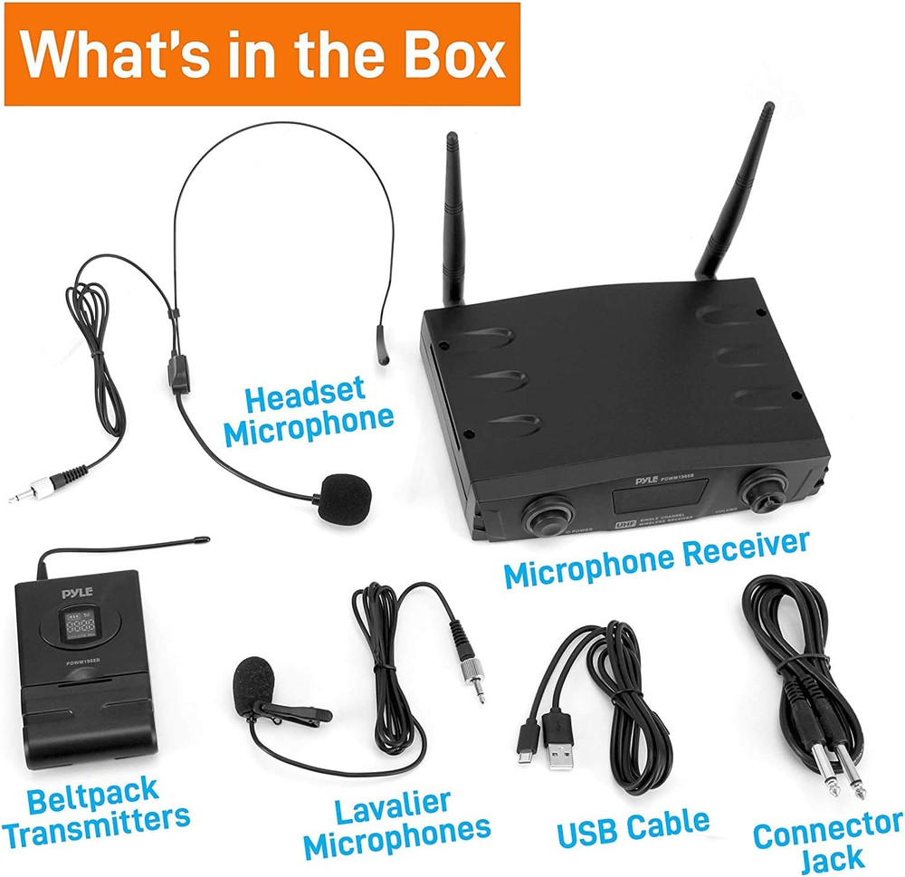 Compact UHF Wireless Microphone System - Pro Portable 1 Channel Desktop Digital