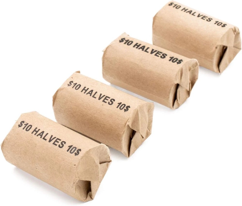 Half Dollar Flat Coin Wrappers Brown Paper Solid Bundle Of 100