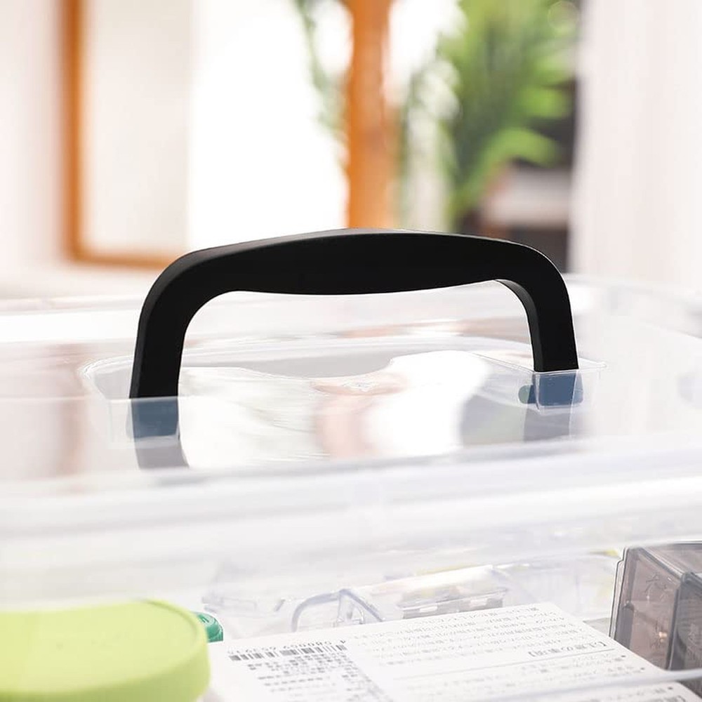 4 Pack Plastic Storage Bins with Lids and Handle, Clear Plastic Latching Box ...