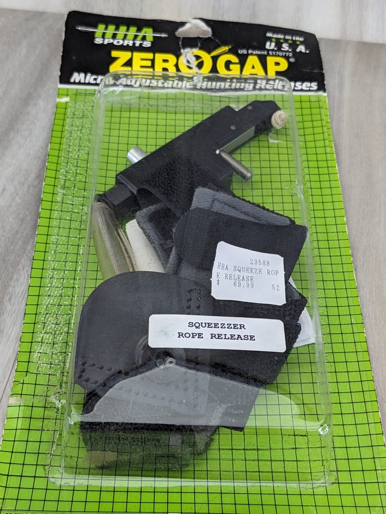 Made In USA-NOS - Zero Gap Micro Adjustable Bow Hunting Squeezer Rope Release