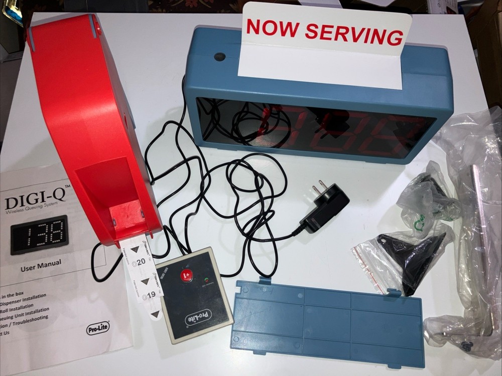 Wireless Take A Number Display Digi-Q Wireless Queuing System 4”Display “Works”
