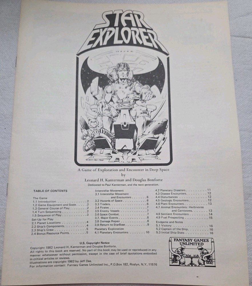 Star Explorer: Explore the Final Frontier Game 1982 *UNPUNCHED* 904